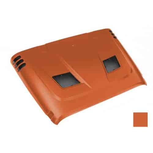 This Performance Vented Hood from Rugged Ridge is painted with the PYG paint code. Mango Tango Pearl