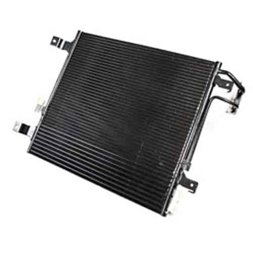 Replacement air conditioning condenser from Omix-ADA, Fits 08-12 Jeep Libertys with a transmission oil cooler