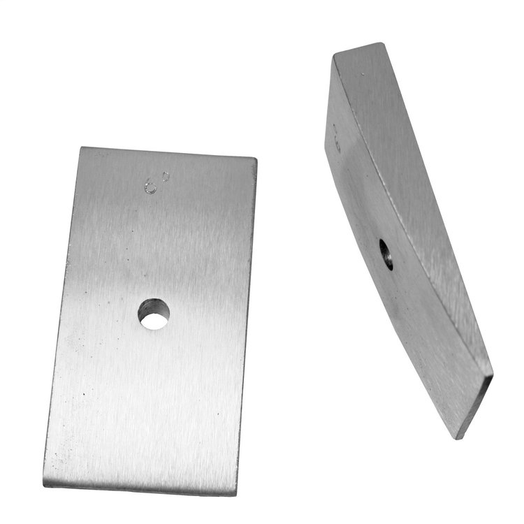 This pair of 6 degree rear leaf spring shims from Omix-ADA fits 76-86 Jeep CJs and 87-95 Wrangler YJ .