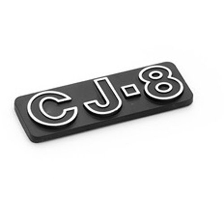 This officially licensed CJ8 emblem from MOPAR attaches to your Jeep with double-backed adhesive tape. for 81-86 CJ8.