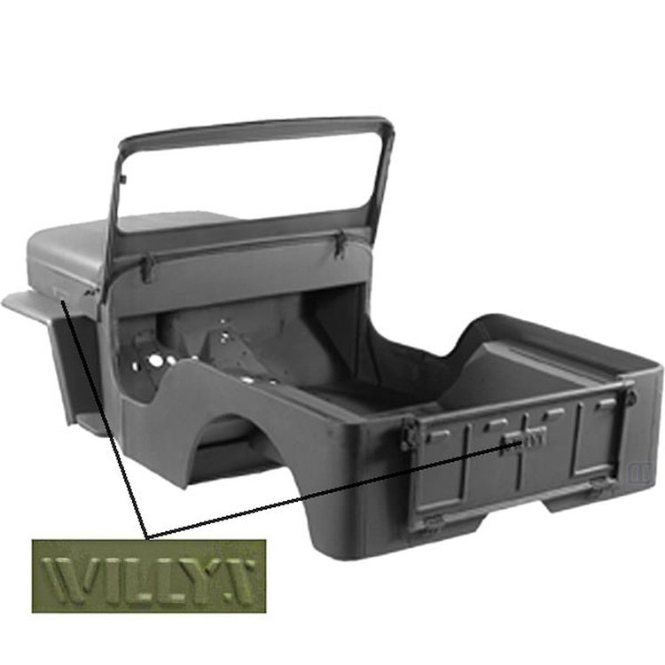 This reproduction steel body kit from Omix-ADA restores 53-68 Willys CJ3B. Includes the body tub fen