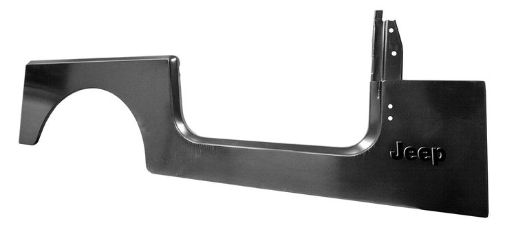 Replacement side panel has officially licensed Jeep logo.