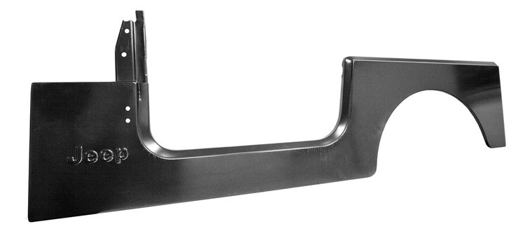 Replacement side panel has officially licensed Jeep logo.