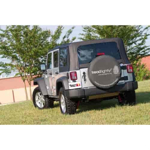 Black Spare Tire Cover For 33 Inch Spare Tire By With Tread Lightly! Logo By Rugged Ridge