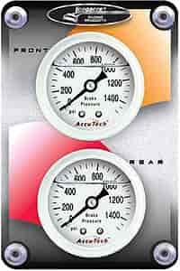 Mini Brake Balance Panel (2) 1.5", 1500 PSI White Face Gauges
