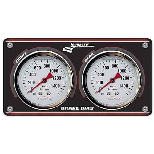 Brake Balance Panel (2) 2.5", 1500 PSI White Face Gauges