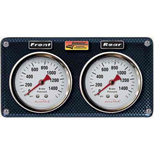 Brake Balance Panel (2) 2.5", 1500 PSI White Face Gauges