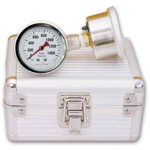 Vertical Quick Check Brake Pressure Gauge (2)1.5", 1500 PSI White Face Gauges