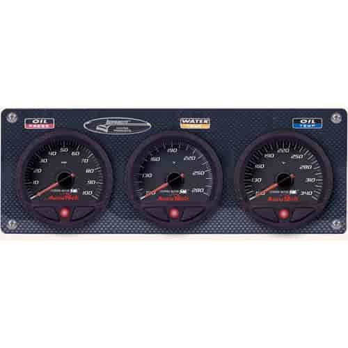 Three Gauge Panel Oil Pressure Gauge: 0-100 PSI