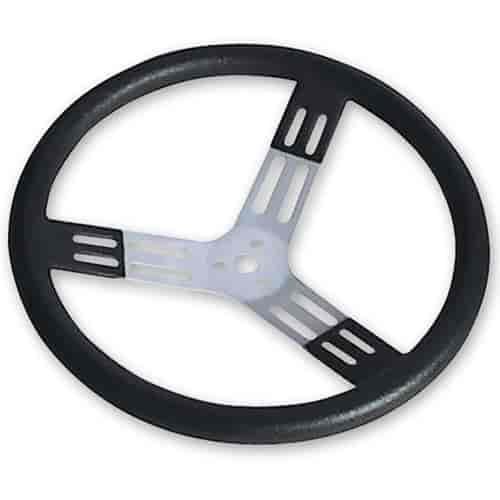 15" Aluminum Steering Wheel Black