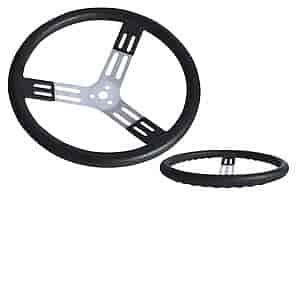 17" Aluminum Steering Wheel Black