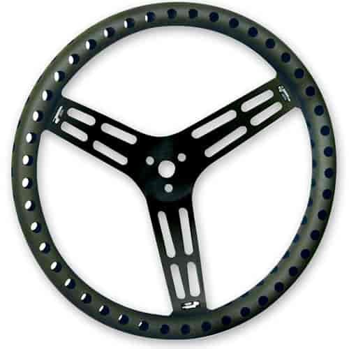 15" Aluminum Steering Wheel Non-Coated Black Aluminum