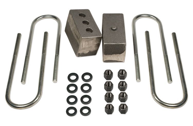 Axle Lift Blocks Kit 4 in. H x 3 in. W x 5.75 in. L Tapered For Vehicles w/3.5 in. Rear Axle Tube Dual Pinned Incl. U-Bolts