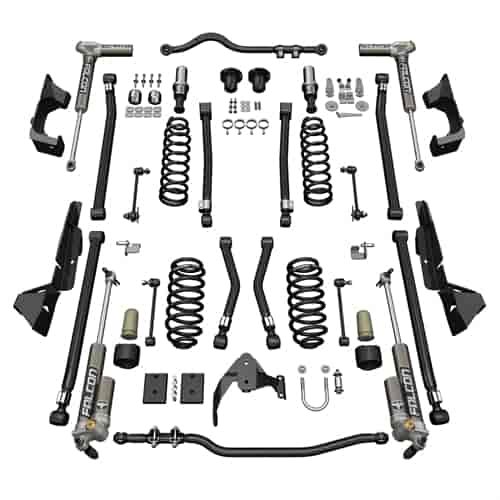 4 In. Alpine CT4 Suspension System with Falcon 3.2 Adjustable Piggyback Shocks for 2007-2018 Jeep Wrangler JK 2-Door