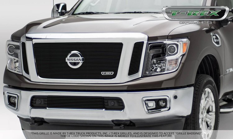 Nissan Titan Billet Grille Insert/Bolt On - 3 Pc Black Powder Coated
