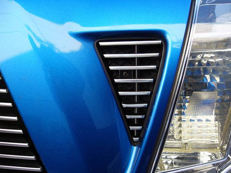 Billet Side Vent Bolt On Insert Polished Aluminum