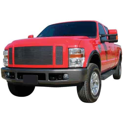 Grille Assembly Aftermarket Chrome Shell w/ 3 Pc Look Billet 54561 Installed
