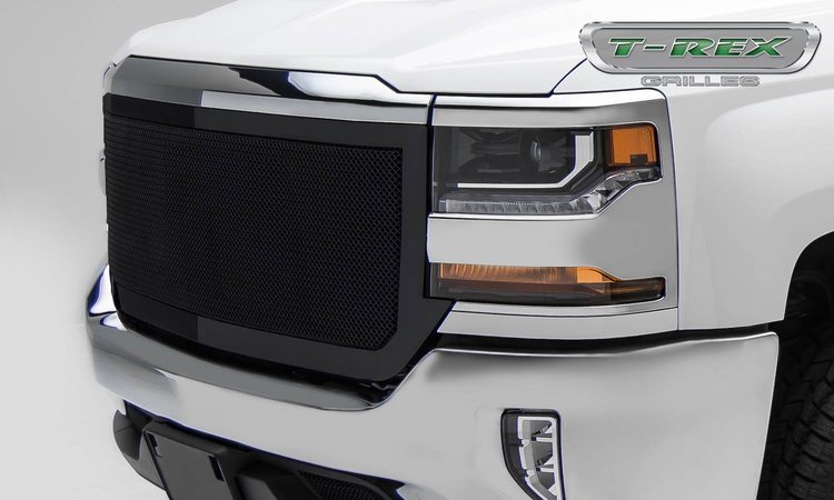 Chevrolet Silverado 1500 Upper Class Series Main Grille Replacement W/ Small Mesh Powdercoat Black