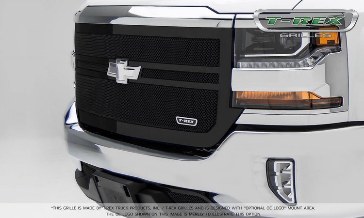 Chevrolet Silverado 1500 Upper Class Series Main Grille 2-Bar Replacement W/ Small Mesh Powdercoat B