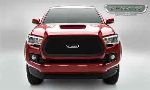 Upper Class Series Main Grille Insert W/ Small Mesh Powdercoat Black Stainless Steel