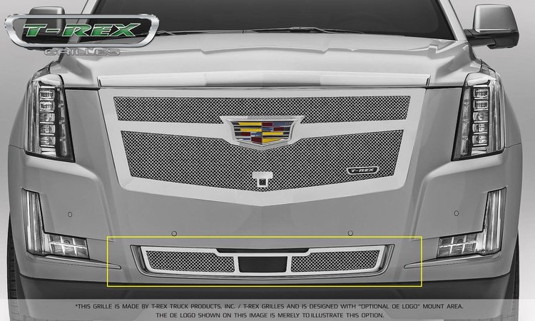 2015i - 2016 Escalade - Upper Class - Bumper Grille Overlay - For Adaptive CC - Chrome Plated SS