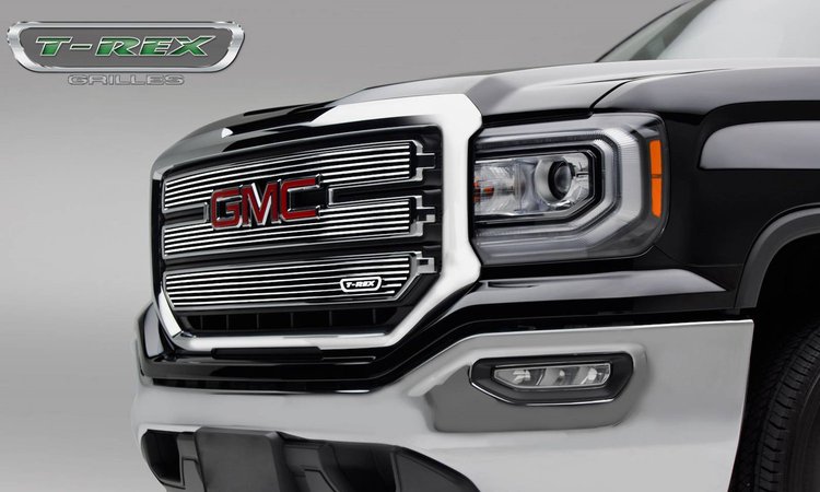 GMC Sierra 1500 Laser Billet Grille 3pcs Polished. Will Not Fit SLT Denali or All Terrain