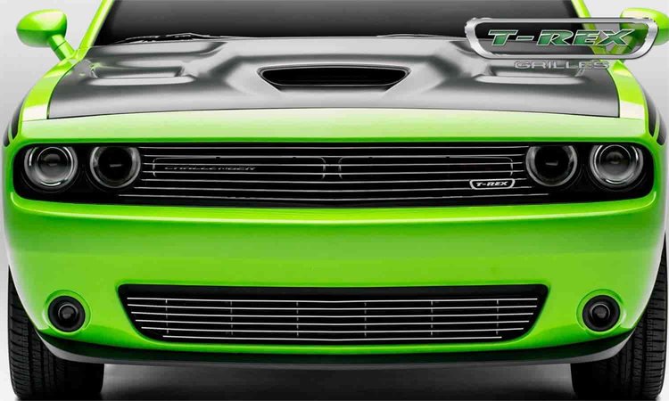 Dodge Challenger Laser Billet Grille Short Version Polished. Does not work on vehicles with Radar
