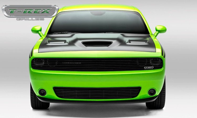Dodge Challenger Phantom Laser Billet Grille All Black Overlay. Does not work on vehicles with Radar