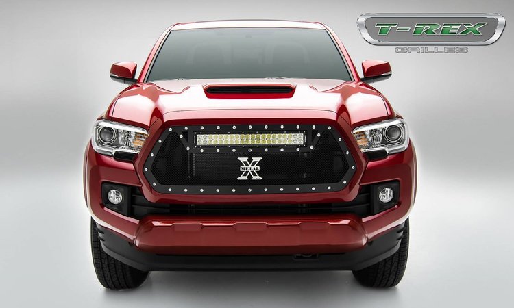 Torch Series Main Grille Insert W/ Small Mesh Powdercoat Black Mild Steel