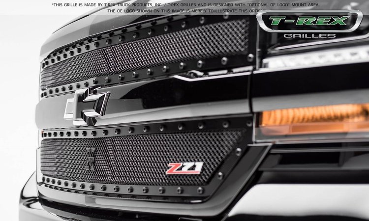 Chevrolet Silverado Z71 Stealth X-Metal W/Black Rivets - Main Grille - Black Powdercoated Mild Steel