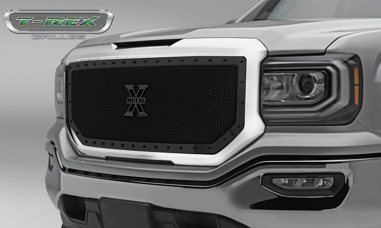 GMC Sierra 1500 X-Metal Formed Mesh Grille Main Insert 1 Pc Mild Steel Powdercoated W/ Black Studs.