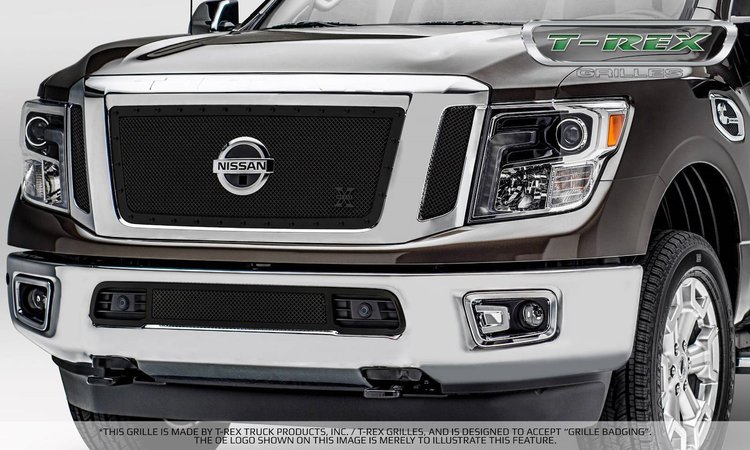 Nissan Stealth Titan X-Metal - Main Grille - - 3 Pc - Insert Mild Steel /Black Rivets-Black Powder C