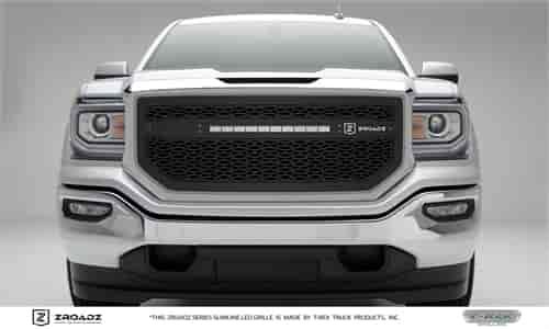 GMC Sierra 1500 ZROADZ Series LED Lighted Grille w/ One 20 Inch Slim single row LED Bar ZROADZ Laser