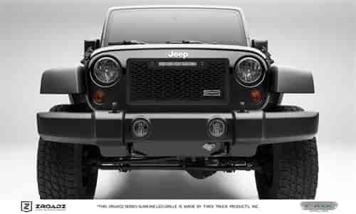 ZROADZ Series LED Lighted Grille w/ One 10 Inch Slim single row LED Bar Top Frame Mounted ZROADZ Las