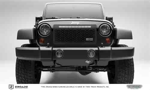 ZROADZ Series LED Lighted Grille w/ One 20 Inch Slim single row LED Bar Top Frame Mounted ZROADZ Las