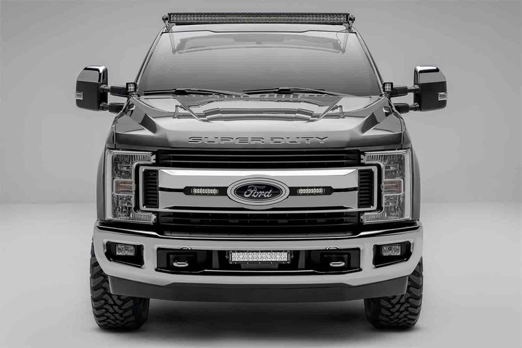 Black Powder Coat Front Grille Light Mounting Kit for 2017-Up F-250/F-350