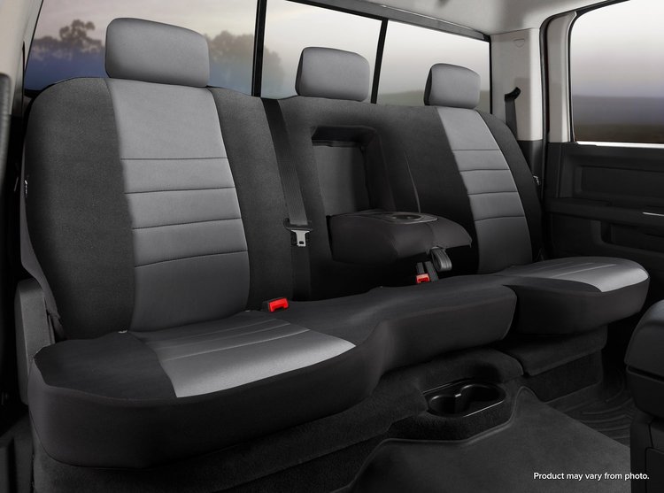 NP92-55 GRAY NP90-Series Neoprene Custom-Fit Rear Seat Cover, Black/Gray Center Panel Fits Select Ram