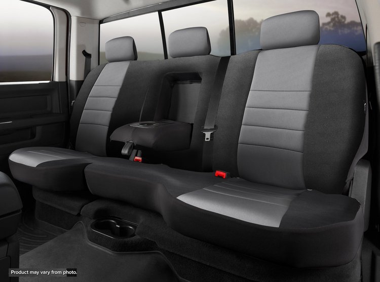 NP92-66 GRAY NP90-Series Neoprene Custom-Fit Rear Seat Cover, Black/Gray Center Panel Fits Select Chevy/GMC