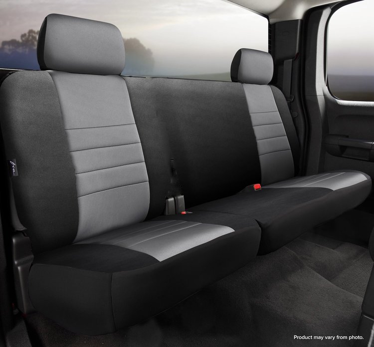NP92-68 GRAY NP90-Series Neoprene Custom-Fit Rear Seat Cover, Black/Gray Center Panel Fits Select Chevy/GMC