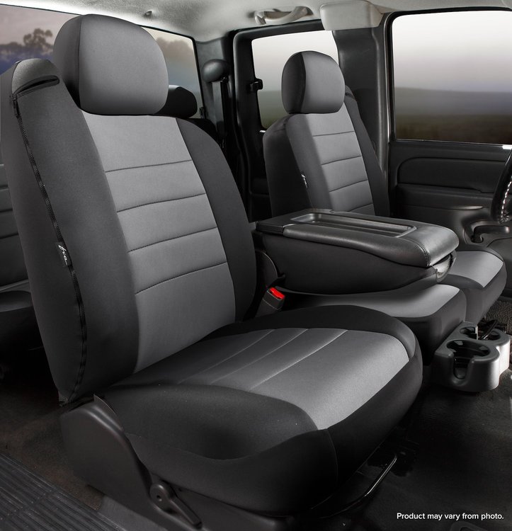 NP97-81 GRAY NP90-Series Neoprene Custom-Fit Front Seat Cover, Black/Gray Center Panel Fits Select Ford