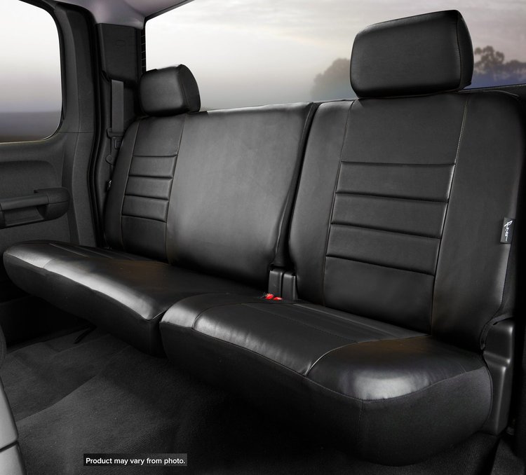 SL62-82 BLK/BLK SL60-Series Leatherlite Simulated Leather Custom-Fit Rear Seat Cover, Black, 2005-2011 Toyota Tacoma