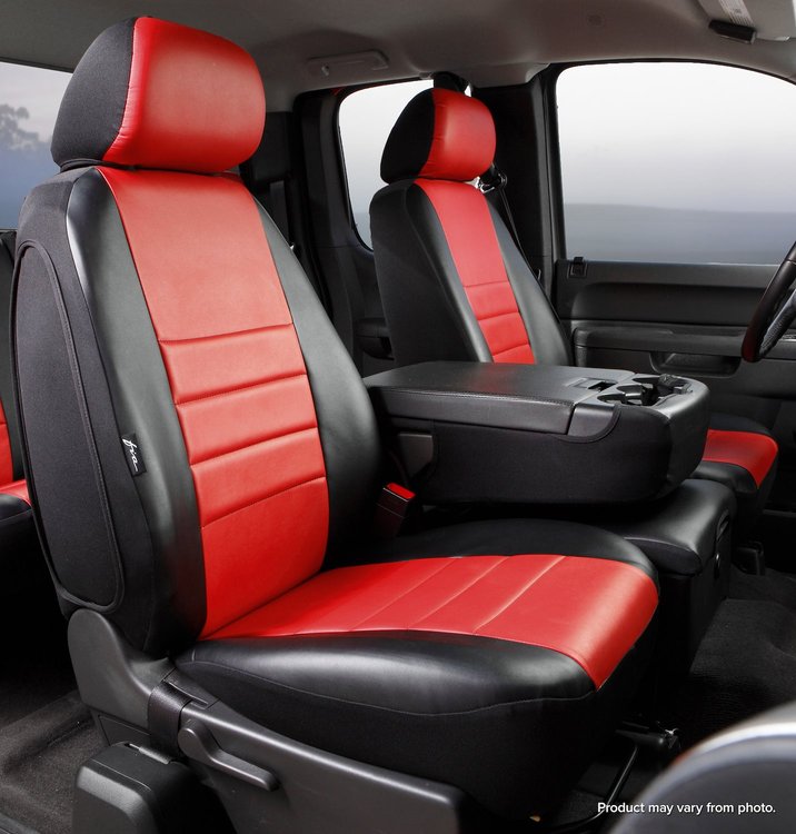 SL67-29 RED SL60-Series Leatherlite Simulated Leather Custom-Fit Front Seat Cover, Red Fits Select Ford