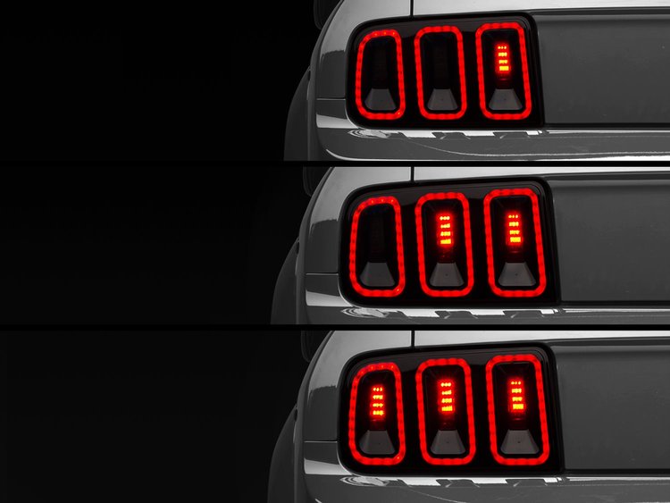 49169 Gen5 Tail Lights for 2005-2009 Ford Mustang, Black Housing [Smoked Lens]