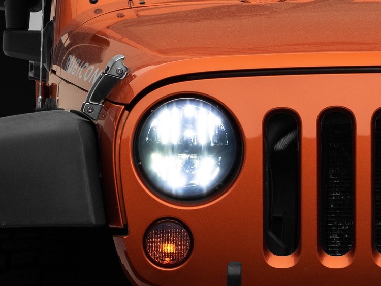 J108039 Axial Series LED Headlights for 1997-2018 Jeep Wrangler TJ/JK, Black Housing [Clear Lens]