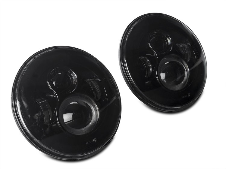J108042 Axial Series LED Daymaker Headlights for 1997-2018 Jeep Wrangler TJ/JK, Black Housing [Clear Lens]