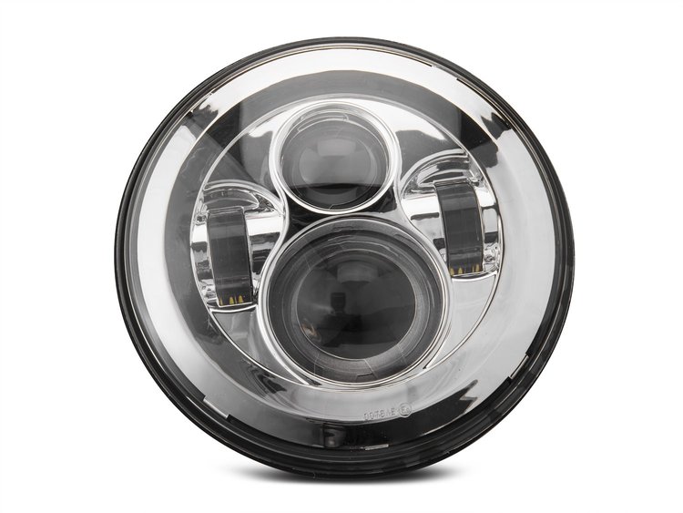 J108043 Axial Series LED Daymaker Headlights for 1997-2018 Jeep Wrangler TJ/JK, Chrome Housing [Clear Lens]