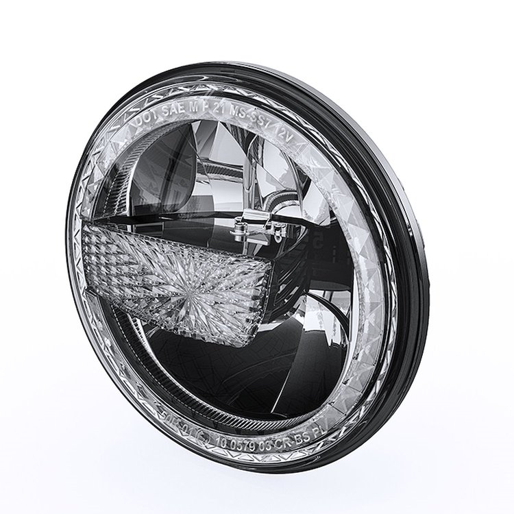 J155018 7 in. LED Headlights w/ Halos for 1997-2018 Jeep Wrangler TJ/JK, Black Housing [Clear Lens]