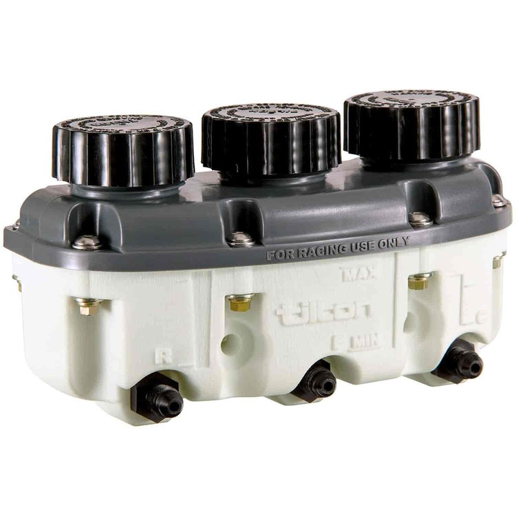 Low-Profile Three Chamber Plastic Reservoir -4AN Fittings
