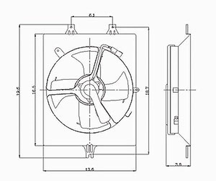 CON COOLING FAN ASSY BLADE/MOTOR/SHROUD ACURA TL 04-08