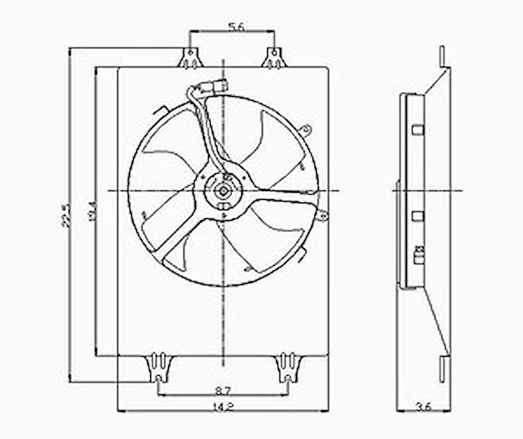 CON COOLING FAN ASSY BLADE/MOTOR/SHROUD ACURA MDX 03-06 PILOT 05-08